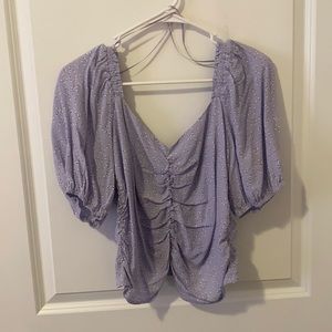 Purple polka dot blouse